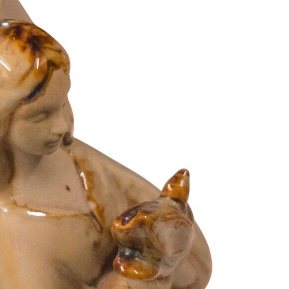 Ceramic Peace Angel Figurine Tan 9 Inch Home Decor AS IS READ - Picture 12 of 16